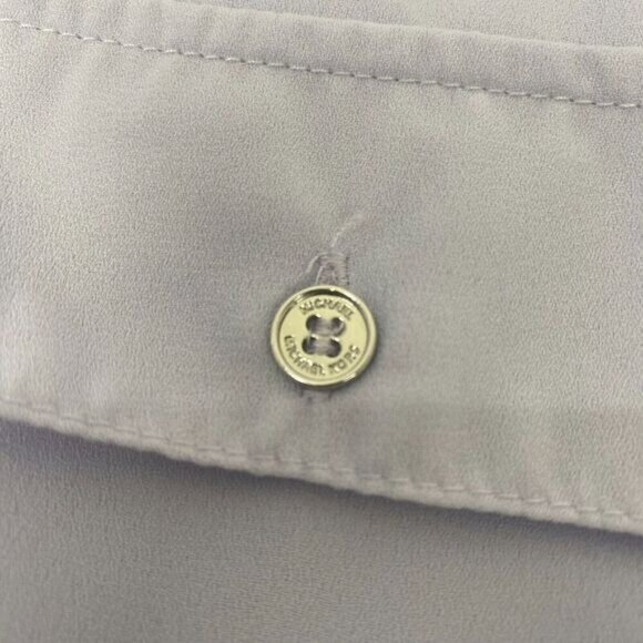 Michael Kors Half Zip Women's Lavender Roll sleeve Blouse Pockets Size L Used - Picture 12 of 16